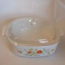 Corningware WildFlowers 2 quart casserole with lid Poppy Flowers made in USA