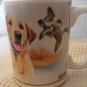 Hunting dog lot includes Dimensions Crewel Kit #1342, Mug & vintage wrap lab dog
