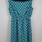 womens 1X plus size blue polka dot dress with high low hemline