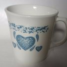Blue Heart Corning corelle Coffee Cup Made in USA