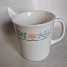 Corelle By Corning VTG Apricot Grove Coffee Tea Mugs Peach flowers Blue floral