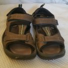 mens Footjoy 13M golfing sandals brown w/ adjustable strap, soft spikes