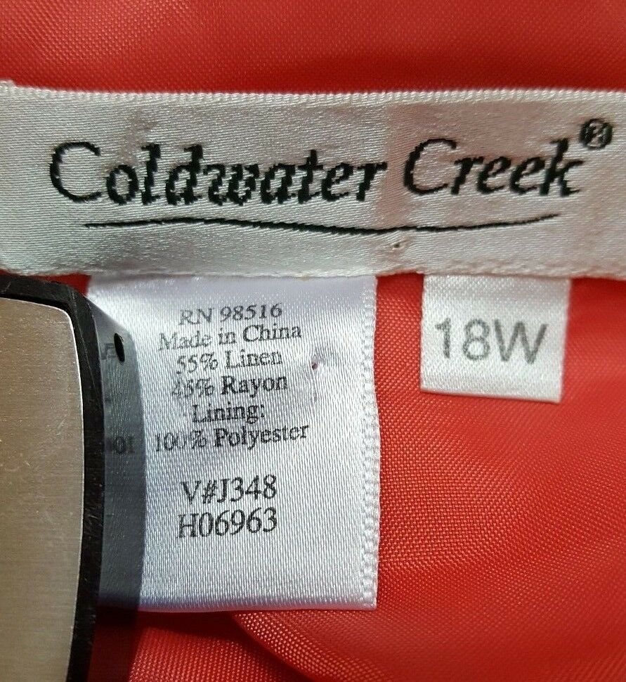 womens red Coldwater Creek linen blend dress sleeveless button front ...