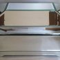 Beveled mirrored keepsake box large home decor blue velvet interior trinket
