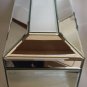 Beveled mirrored keepsake box large home decor blue velvet interior trinket