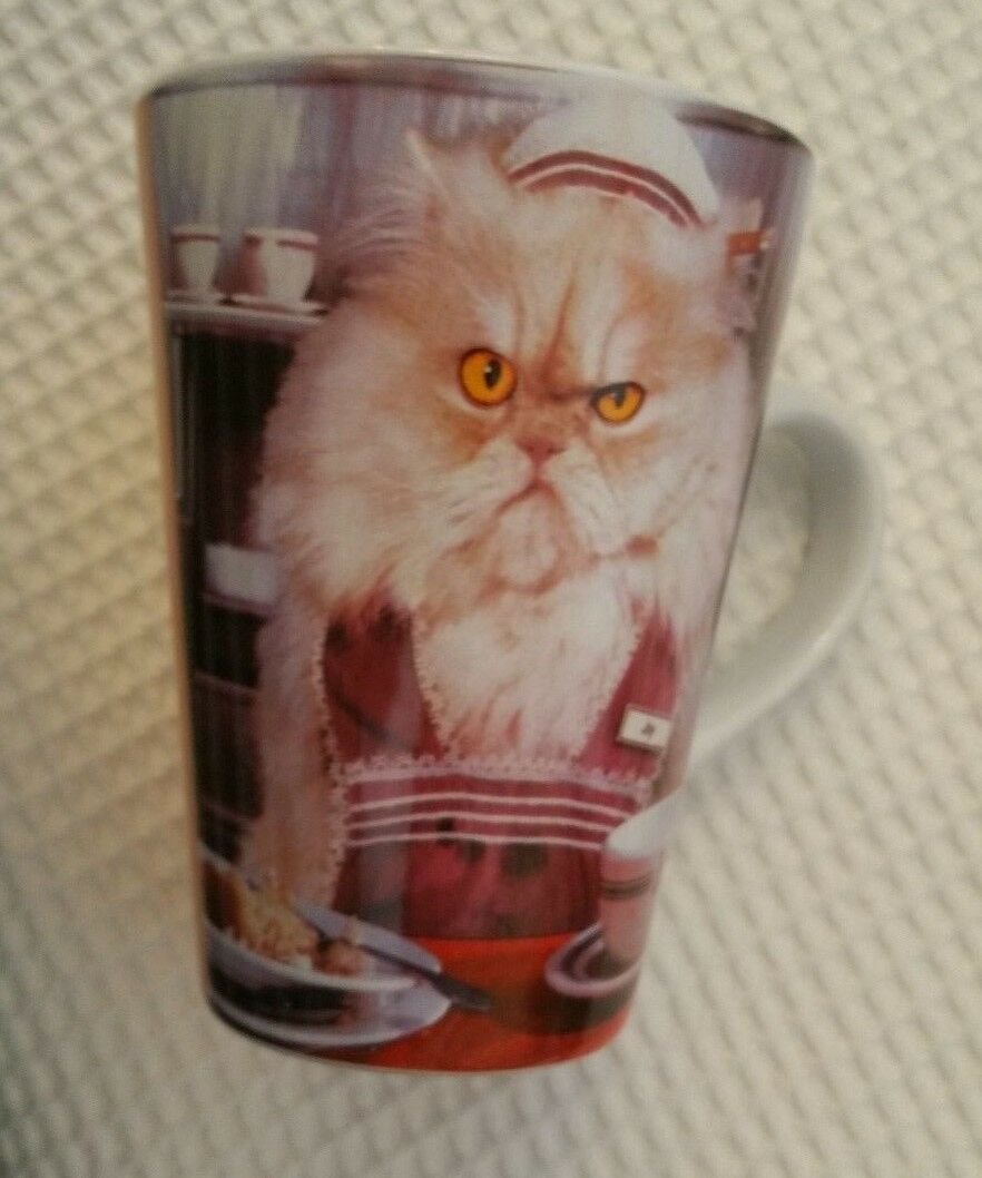 A grumpy cat Latte coffee mug "Happy Happy Joy Joy" Christmas
