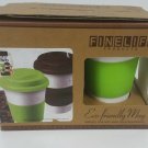 FineLife Eco Friendly Mug Set of Two green and brown