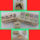 lot of mounted rubber stamps for crafts baby, foliage and Christmas