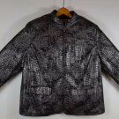 womens 22w Alfred Dunner Blazer Shiny silver croc print