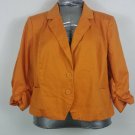 Ashley Stewart orange blazer size 18 fully lined ruched sleeves
