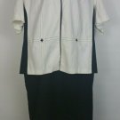 Perceptions by Irene B 22W plus black sleeveless dress with white jacket linen b