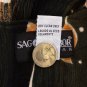 womens plus 3X Sag Harbor Black with peach/ tan floral dress
