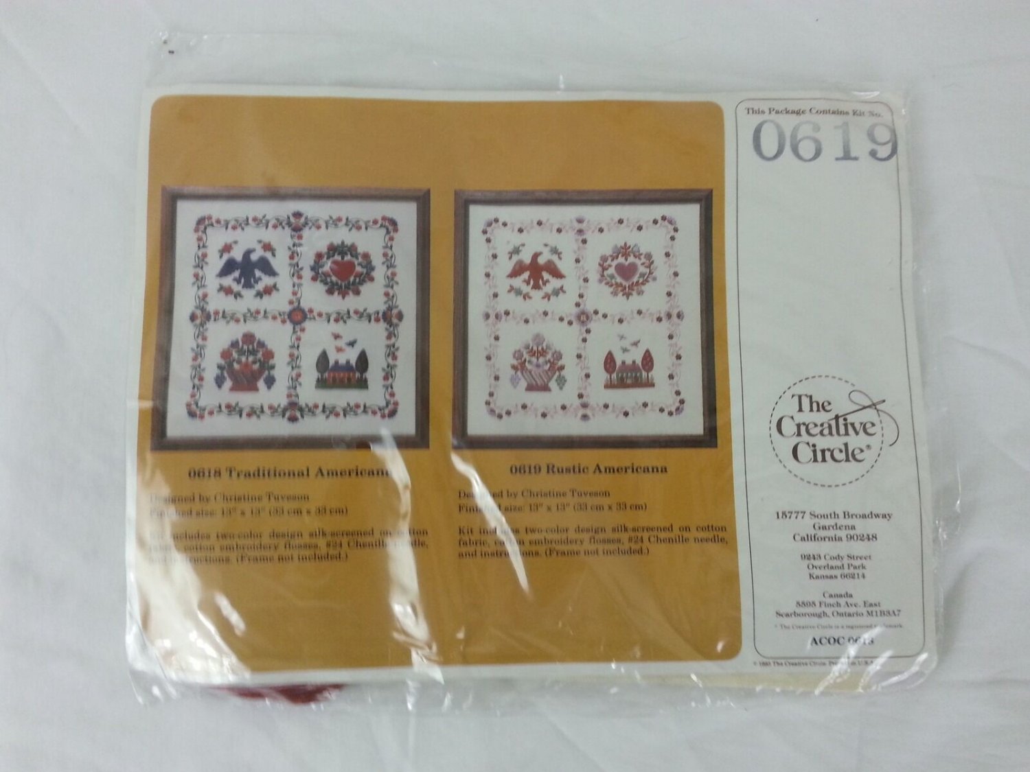 Rustic Americana Creative Circle Needlepoint kit #619 Eagle House Flower Basket