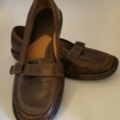 BORN Womens Slip On Shoes Brown Leather Loafers Buckle Size 6.5  37M W61312