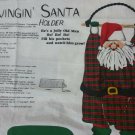 Swinging Santa Fabric Panel Cut and Sew Wall Hanging  Christmas Card Gift Holder