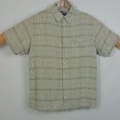 Marc Edwards XL shirt short sleeves Linen blend tan windowpane