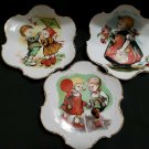 3 Vintage Norcrest Fine China Plates. Children Flying Kite, Flowers, Balloon.