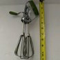 Vintage Hand Held Mixer Egg Beater Stainless Steel Green Bakelite Handles