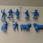 Marx reissue Castle Noble Knights  (Blue) figures with horses(18) pcs