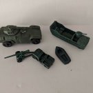 Marx 60's era Battleground vehicles Half track, Jeep,Cannon, Landing craft, Raft