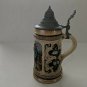 Vintage German Beer Stein w/pewter lid