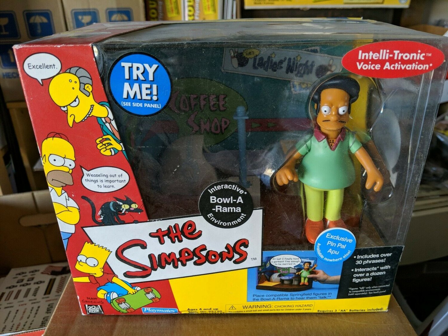 Playmates Simpsons Interactive Figure APU PIN PAL BOWLARAMA Set Sealed New wos