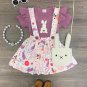 Grape Bunny Suspender Skirt Set