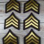 Lot 6 Sergeant's Chevron 3 inch Patches Yellow on Brown Uniform Military Police