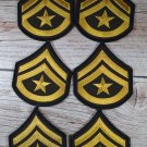 Lot 6 Lance/Corporal Star Chevron 3" Patches Yellow on  Brown Uniform Police NEW
