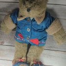 Vintage 1997 Build-A-Bear Workshop Plush 17" Teddy Bear Denim Jacket Sandals