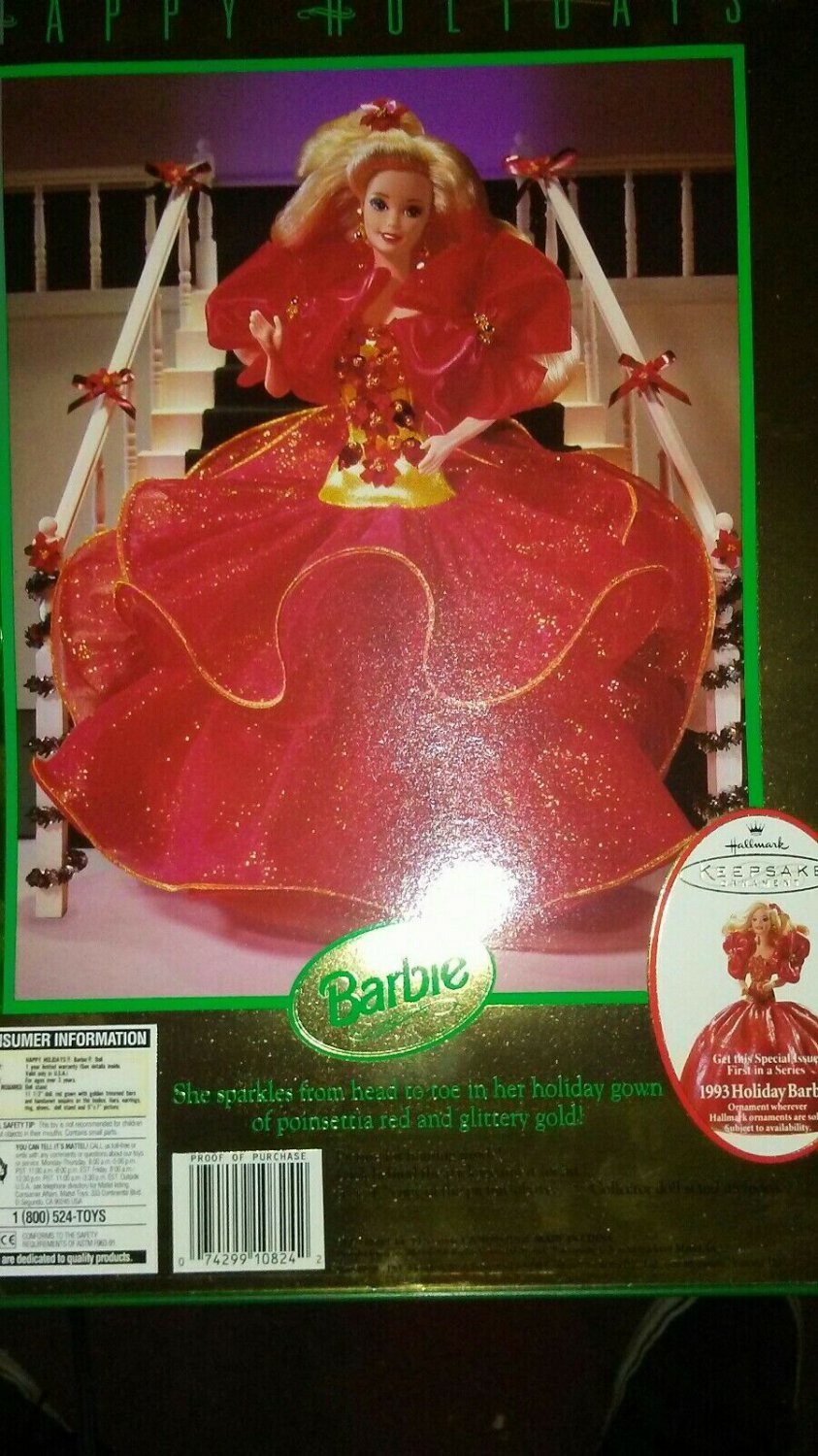 1993 happy holiday barbie value