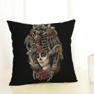 Punk Skull Girl 12 Cotton Linen Pillowcase New Home Sofa Bed Decor Cushion Cover