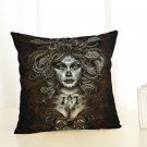 Punk Skull Girl 14 Cotton Linen Pillowcase New Home Sofa Bed Decor Cushion Cover