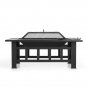 Garden Fire Pit Patio Rectangular Firepit Stove Brazier Outdoor Fireplace BBQ