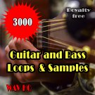 Guitar and Bass Samples and Loops Pack, 3000 WAV, Audio, Digital, Track, Loop