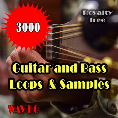 Guitar and Bass Samples and Loops Pack, 3000 WAV, Audio, Digital, Track, Loop