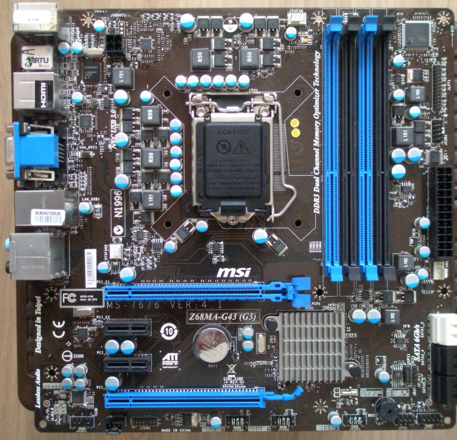 MSI Z68MA-G43(G3) motherboard micro ATX LGA 1155/Socket H2