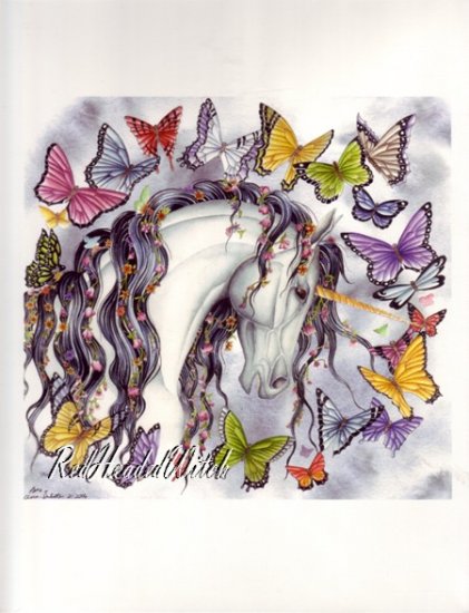 NEW NENE THOMAS Print PETAL Unicorn BUTTERFLY Flower
