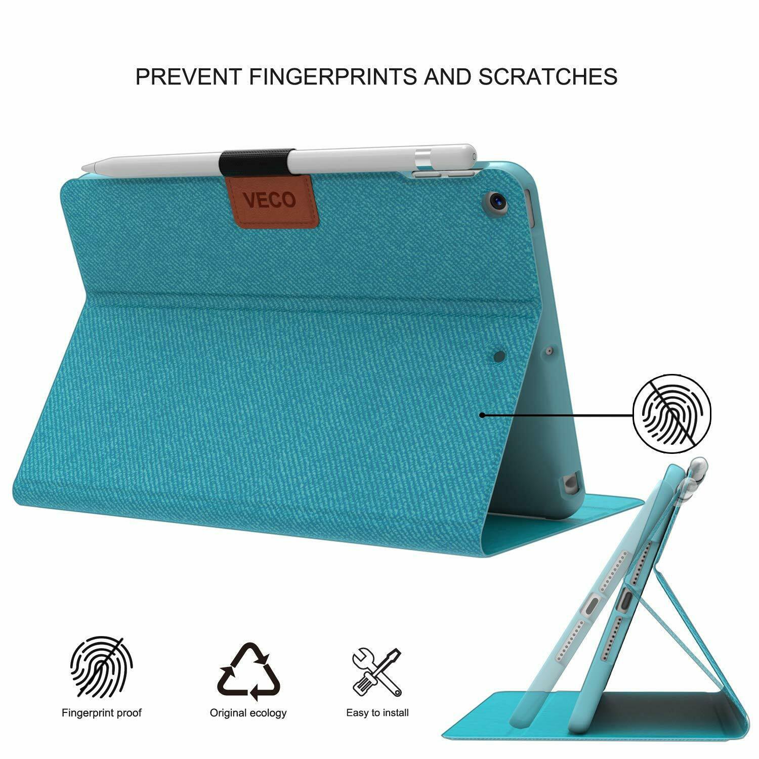 Case For iPad Mini 5 2019 with Pencil Holder Premium Folio Flip Stand