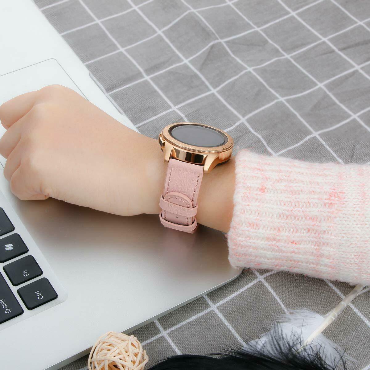 Samsung Galaxy Watch Active Bands 40mm Leather Replacement Strap Band Pink