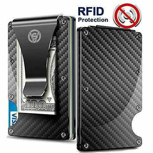 Carbon Fiber Money Clip Wallet Aluminum Credit Card Wallet RFID
