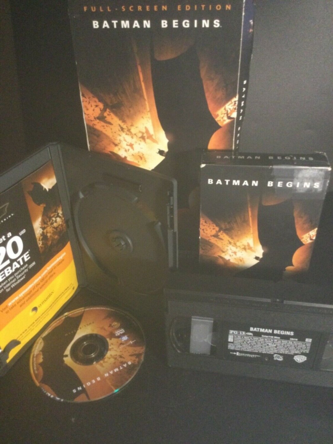 Batman Begins (VHS, 2005) + Batman Begins Promo (DVD, 2005) RARE!!!