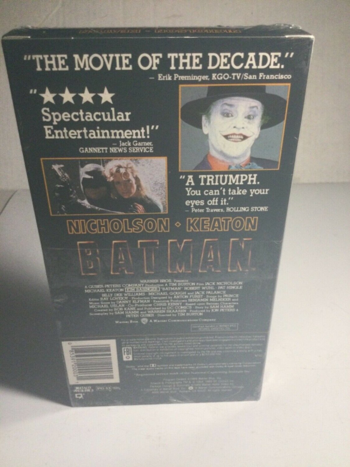 1989 Vintage BATMAN Original VHS Tape NEW Factory Sealed Watermark