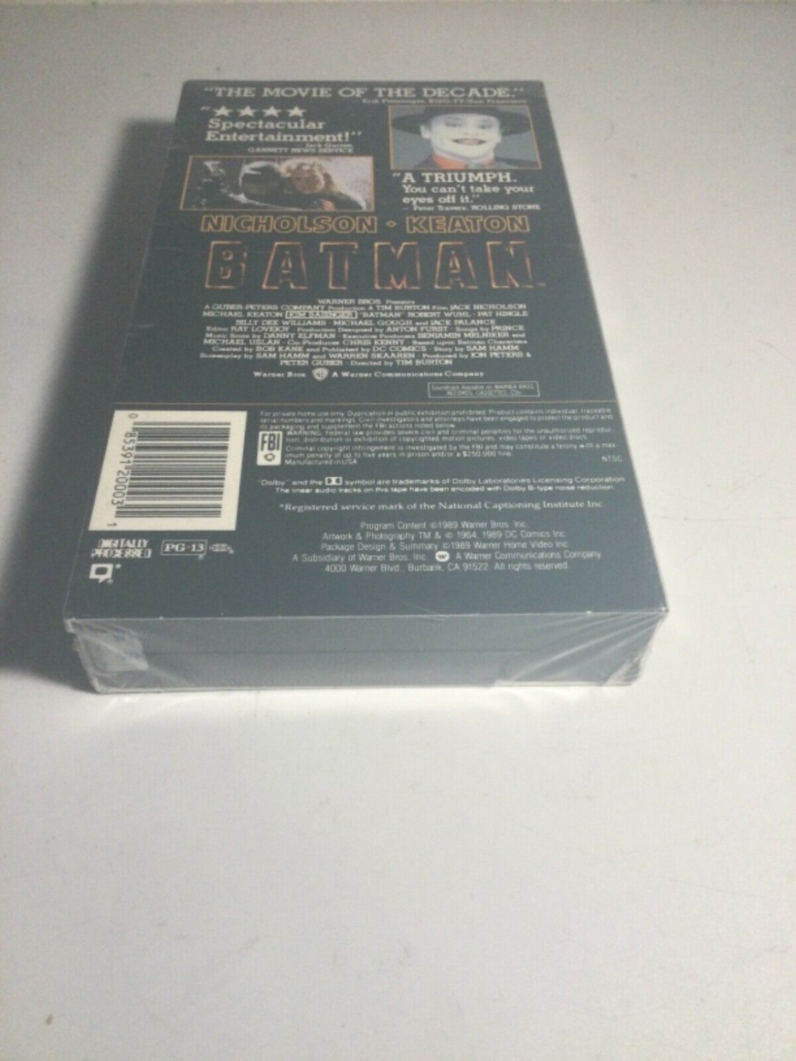 1989 Vintage BATMAN Original VHS Tape NEW Factory Sealed Watermark