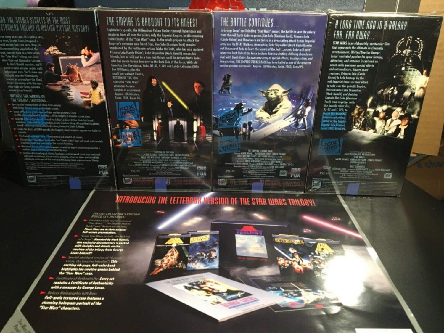 Star Wars Letterbox Trilogy (VhS, 1992) 3 Tapes Factory Sealed New MINT