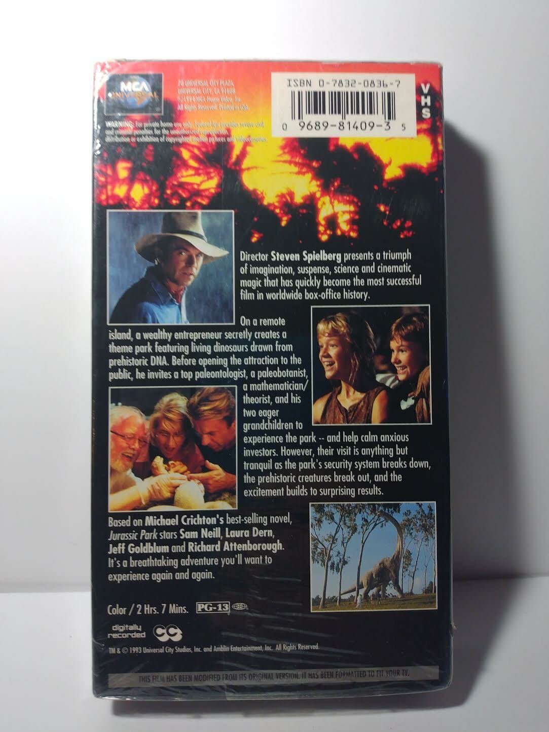 Jurassic Park (1994, VHS) Factory Sealed First Print - Watermarks New