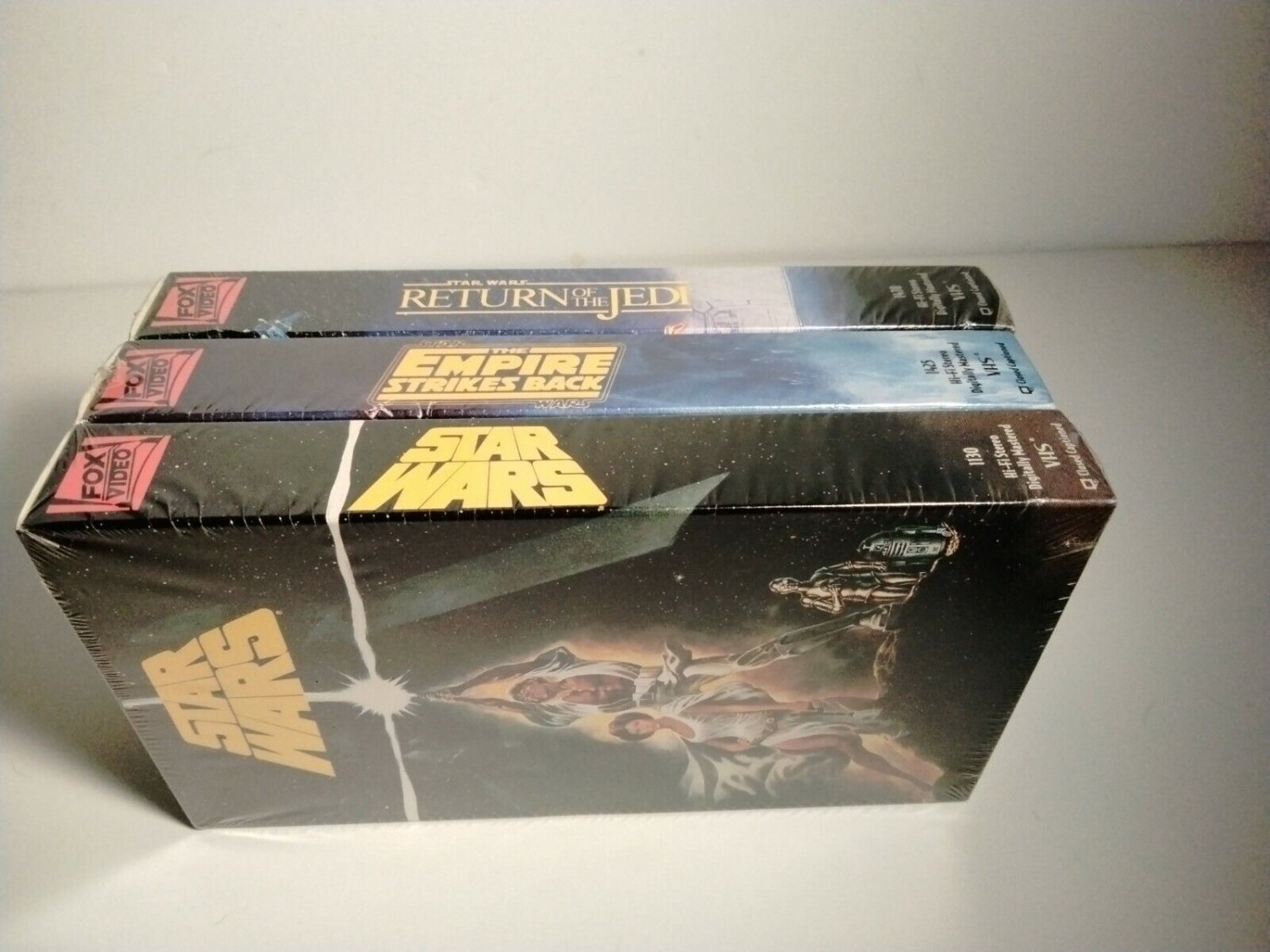 Vintage Star Wars VHS Trilogy VCR Tapes CBS Fox Video Watermarks