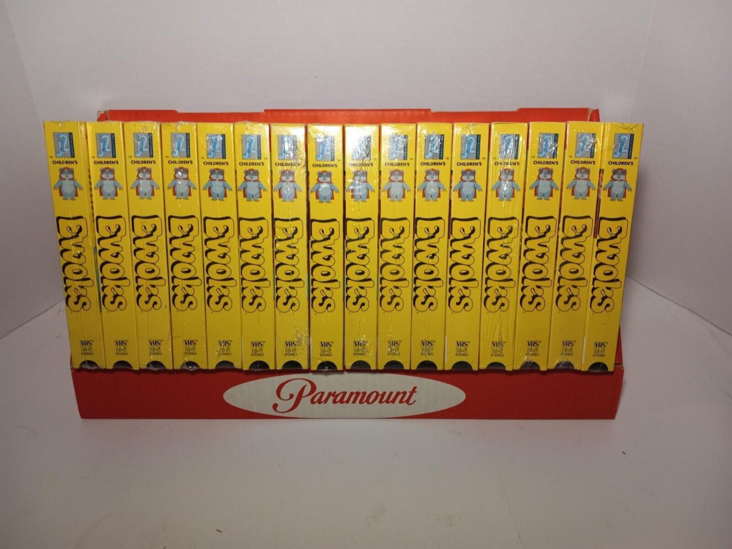 Vintage Paramount Store Display for 16 Factory Sealed VHS Tapes NOT
