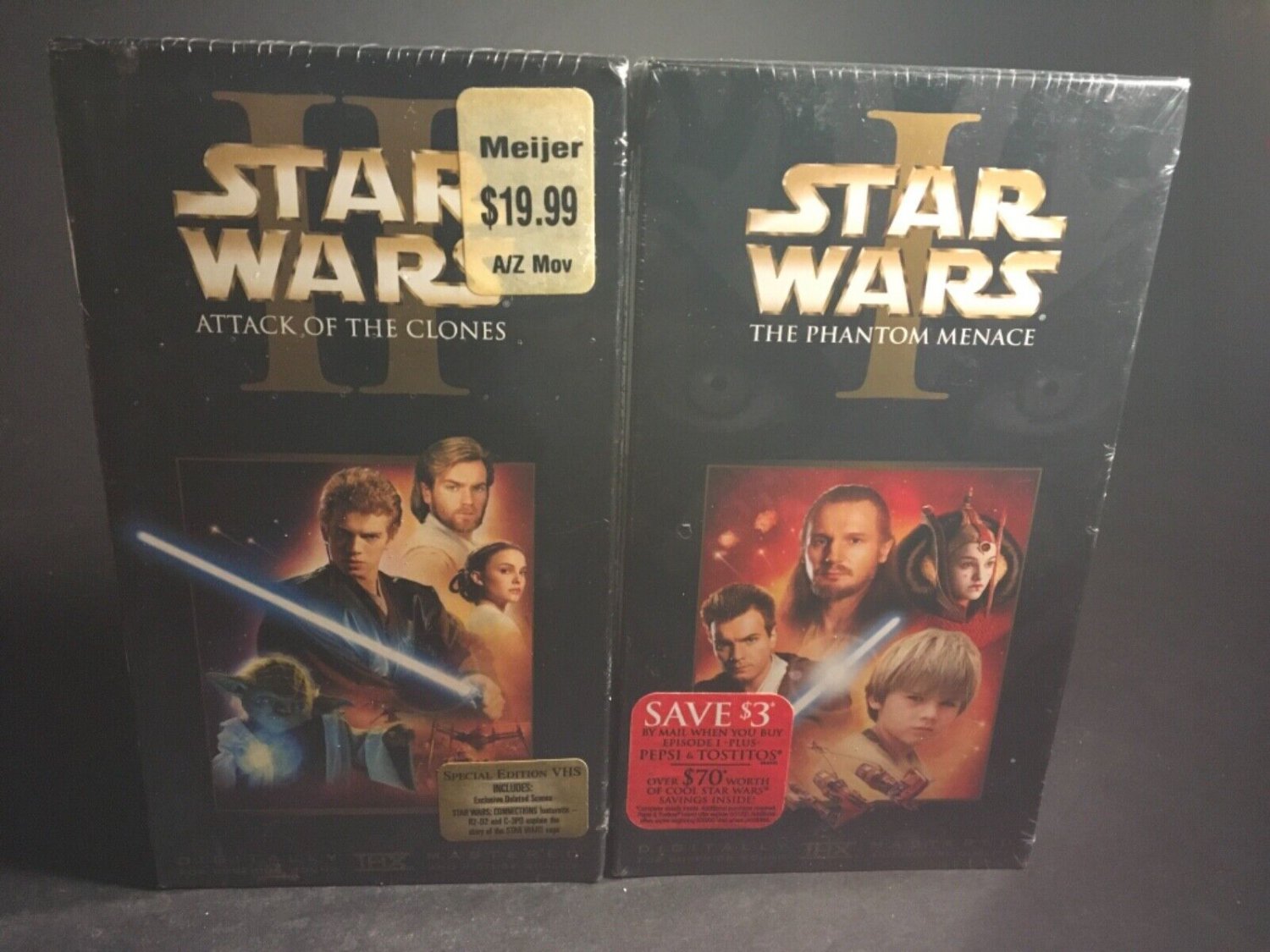 Star Wars Episode II: Attack of the Clones (VHS, 2002) & Episode I ...