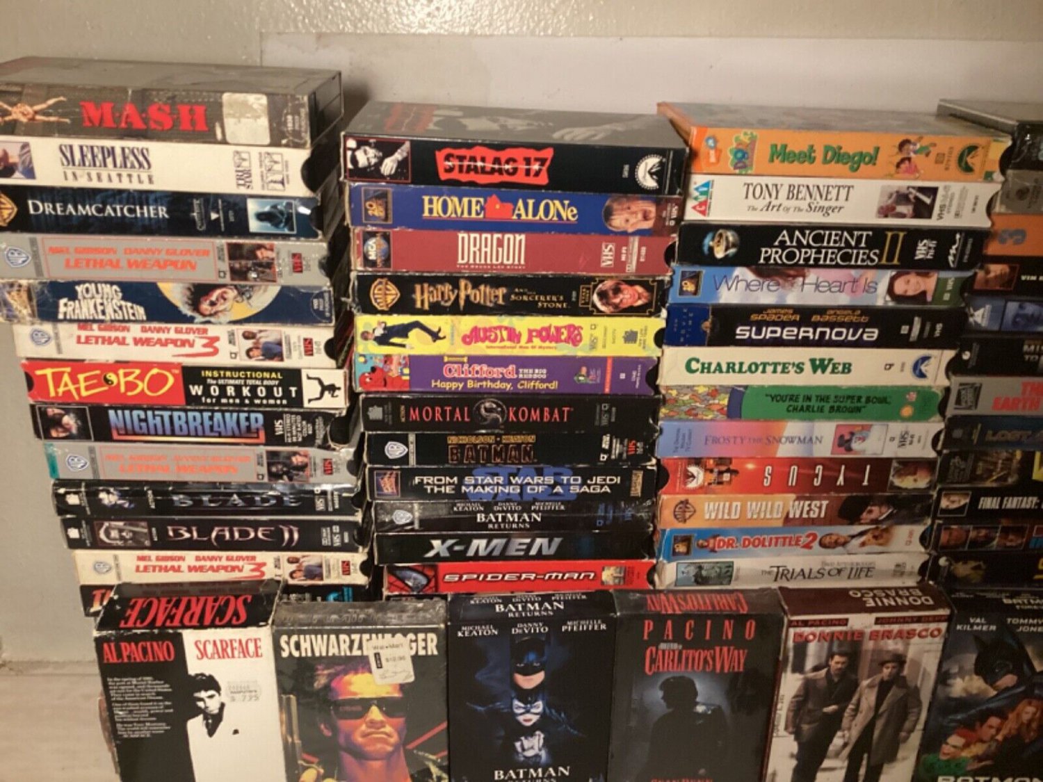 100 Vintage Used VHS Tapes HUGE VCR Collection Some Sealed Used